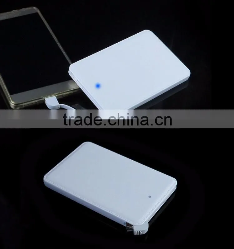 Most popular Fashion Portable 2500mAh credit card power bank for Andorid/IOS