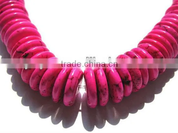 TB0425 Blue turquoise heishi beads,blue howlite rondelle beads