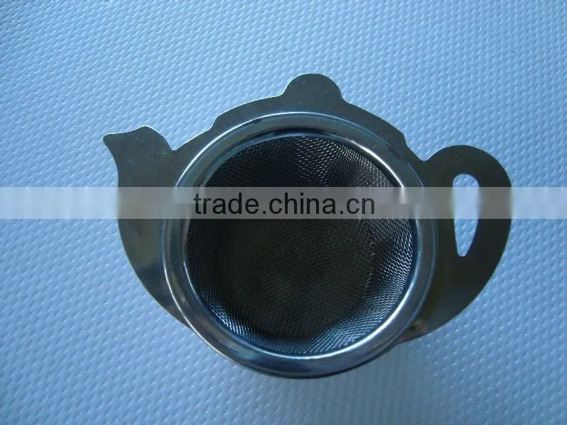 stainless steel mesh tea strainer with base plate