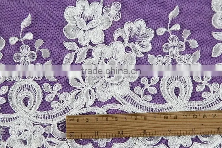 wholesale cheap nylon cotton african guipure lace fabric for dress flower embroidered in 2016
