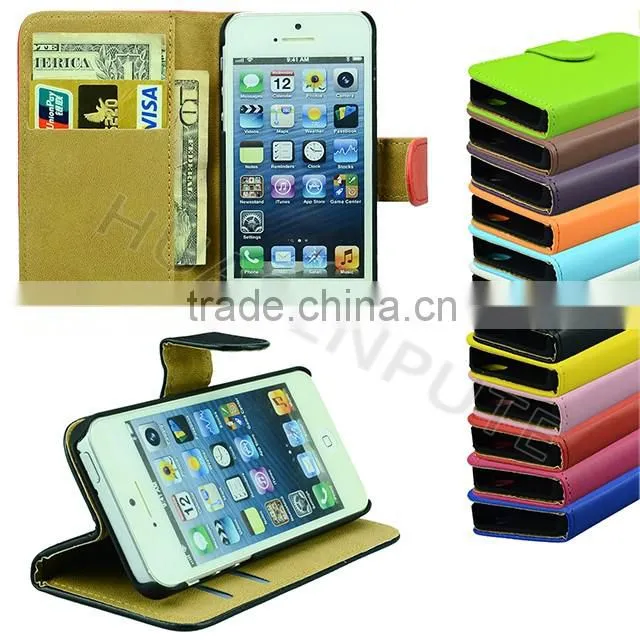 2016 Hot Selling Wallet Case Fip Leather Case With Card Holder For iPhone 5/5s