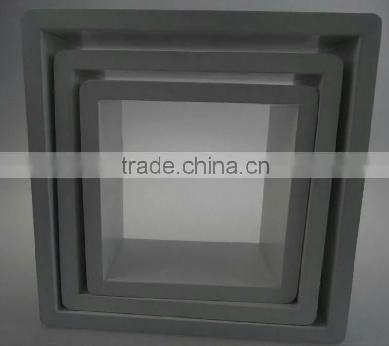 set of 3 MDF wall cube shelf wall display