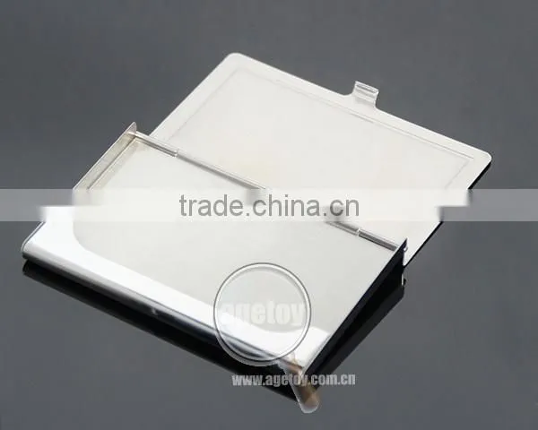 High Quality Pocket Business Card Holder Stainless Steel Plated Silver Concavity Metal Blank Card Case