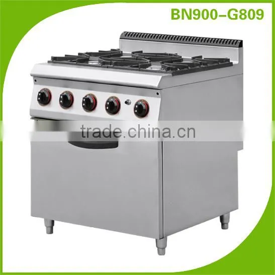 Cosbao 4 burner gas range with oven/restaurant cooking equipment for sale (BN900-G809)