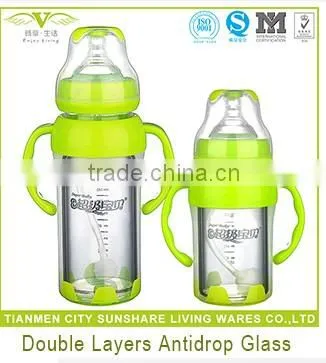 Soft Portable Food Grade Liquid Silicone Baby Feeding Bottles With Handle