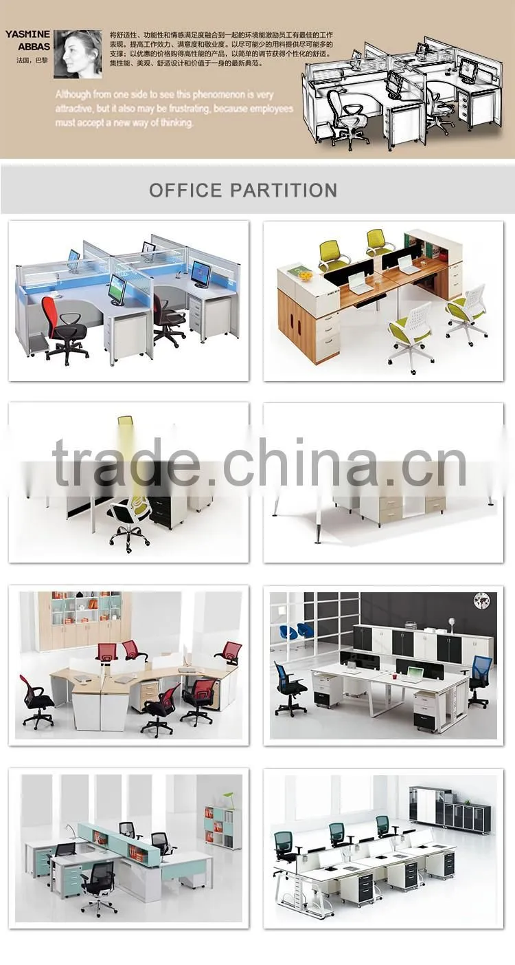 trend style staff workstation employee table 3 seats work station