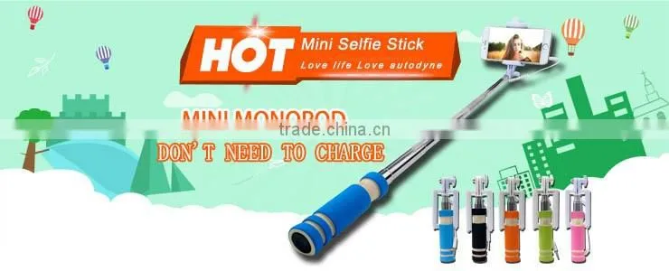 Mini Handheld Wired Remote Phone Selfie Stick Monopod Extendable For Android IOS