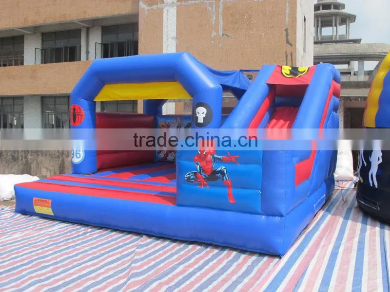 new design inflatable combo kids games, spider man bounce slide for kids