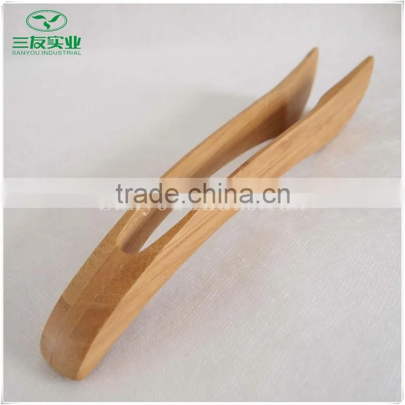 Natural Bamboo Food Tongs Tweezers