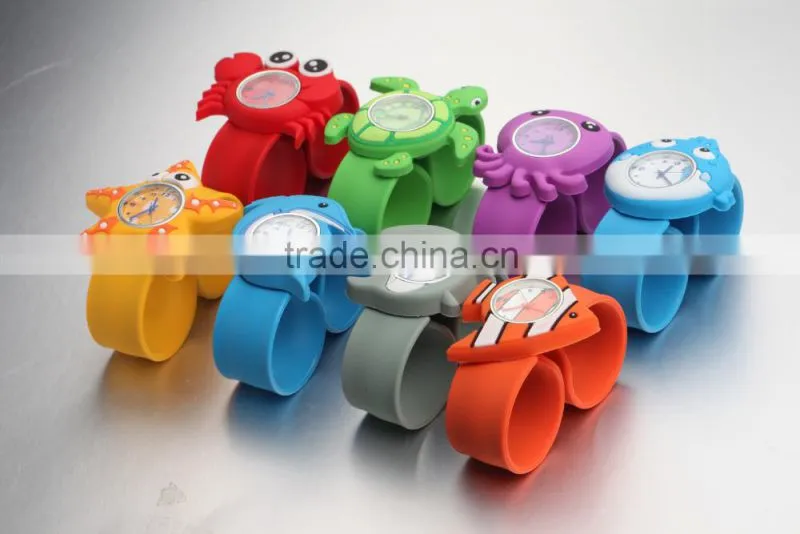 marine starfish silicone snap quartz kids watch for christmas with ROHS