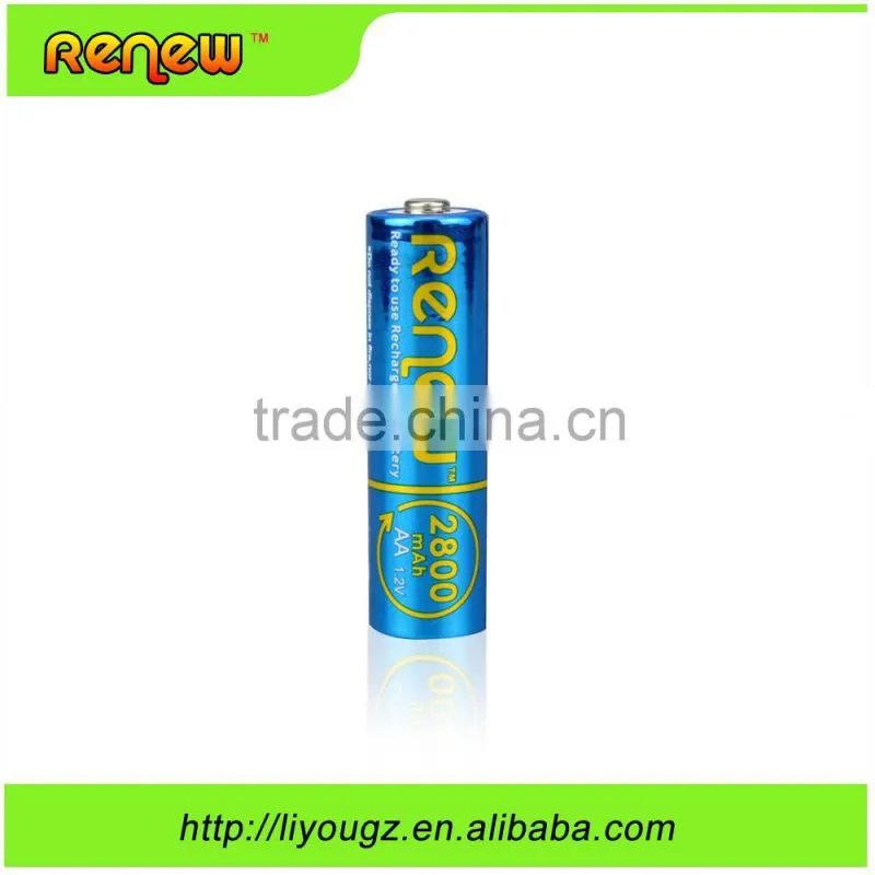 HOT!!! RENEW brand ready to use AA 2800mAh rechargeable batteries for toys . remote. camera