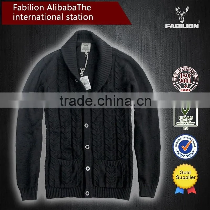 Men's round collar cashmere pure colour sweater for new design sweaters