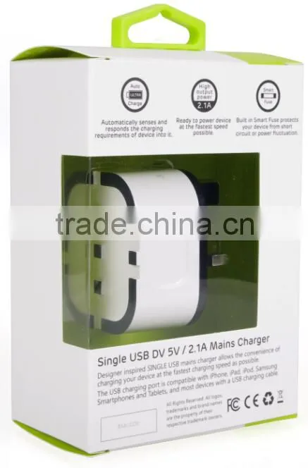 2015 Walnut 2.1A single USB MFI charger with CE/FCC approved
