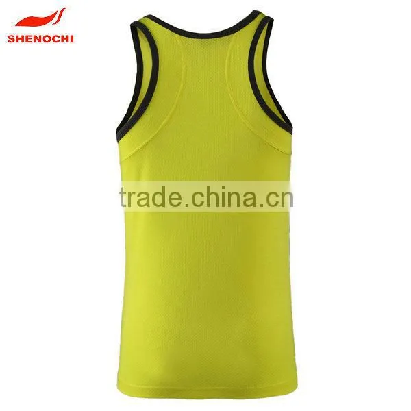 China manufacture blank polyester full print gym singlets