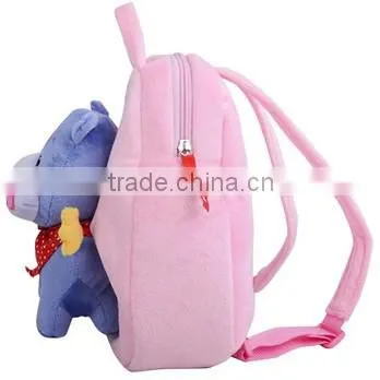 cute animal shape plush bag/stuffed hippo plush bag/animal shape kids bag