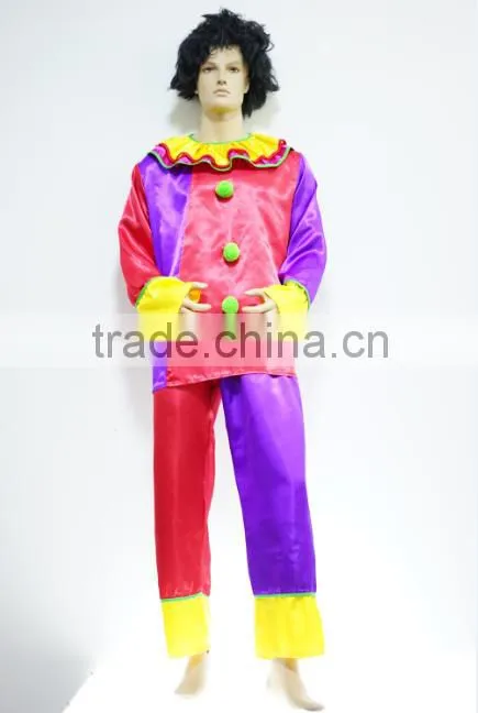 Halloween funny adult men clown fancy dress mascot costume