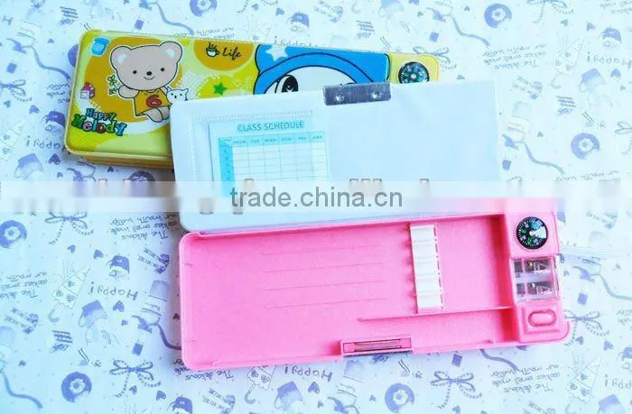 good quality multipurpose Plastic Double-face School Pencil box
