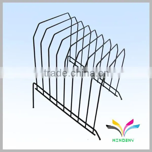 High quality north market hot sale black metal wire magazine stand