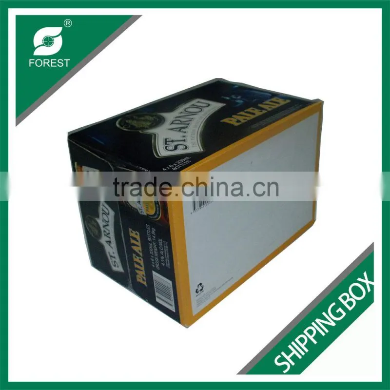 COLOR PRINTED WINE BOTTLE CARDBOARD WHOLESALE SHIPPING BOXES 24 BOTTLES BEER SHIPPING BOX WITH DIVIDERS