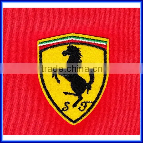 Wholesale letter embroidery company logo patch, beautiful hand sew on embroidery logo patch