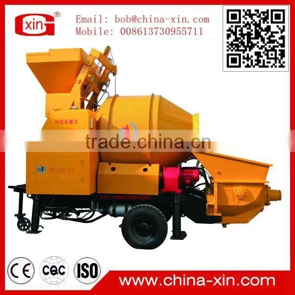 Mixing concrete pump
