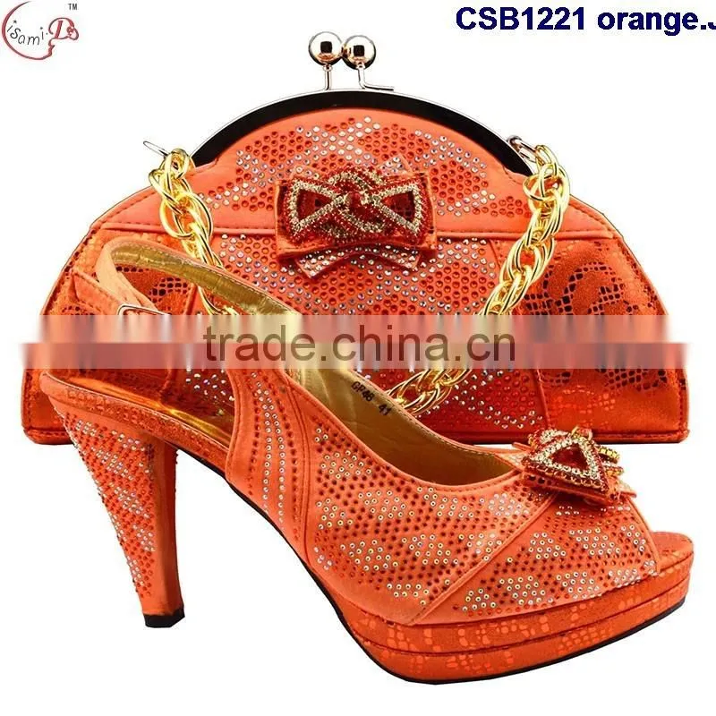 CSB1221 Chowleedee fasion latest fashion woman italy style high heel sandal shoes with matching bag