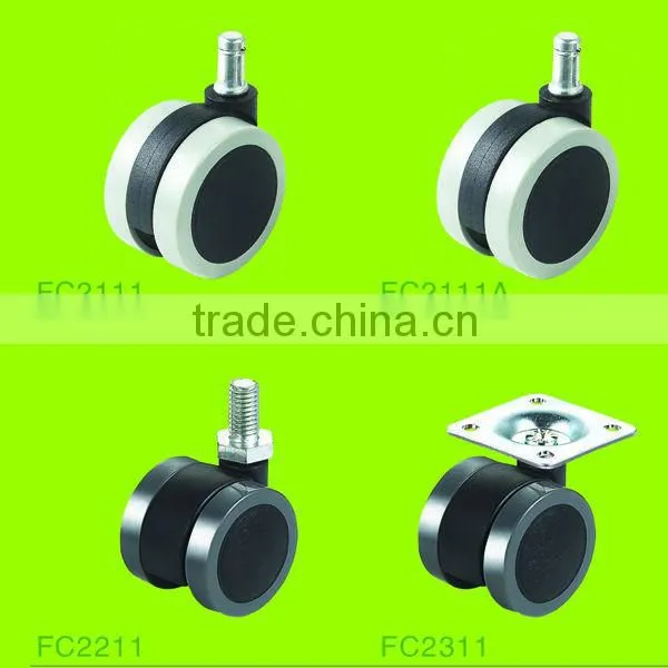 hot sale high quality thread stem twin wheel caster for office chair (FC2811)