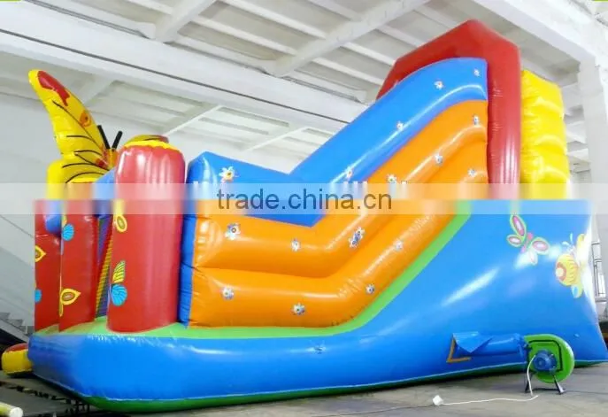 Inflatable butterfly theme fun city amusement park slide climbing game combo,with slide