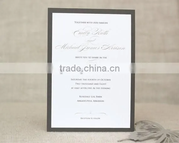 Butterfly Wedding Invitations - shimmer silver, slate gray, black and white, neutral, pearl shimmer, laser cut invitations