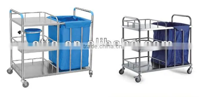 stainless steel hospital linen trolley