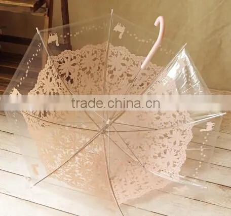 factory custom wholesale lovely kids silk screen transparent umbrella