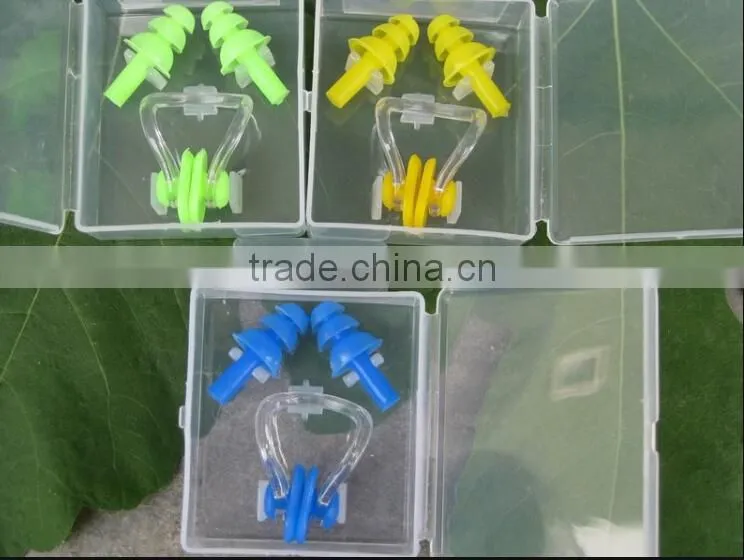 Safty silicone swimming ear plugs and nose clip
