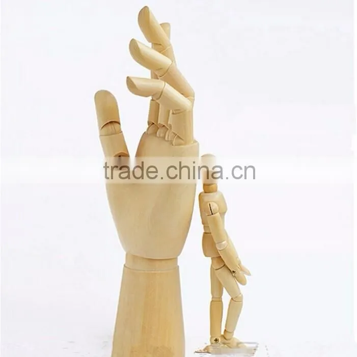 Novelty Cartoon Joint Wooden Hand for Decoration,Lovely Jointed Mannequin Hand Wood Doll Collectible Toys Free Shipping