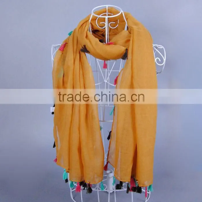 TOP Popular Plain Pure Color Women Scarf Voile Cotton Scarves 180*90 Pashmina