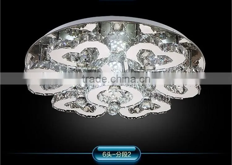 JEVEYA Lighting Modern Stainless Steel Chandelier 5730SMD K9 Crystal Ceiling Light