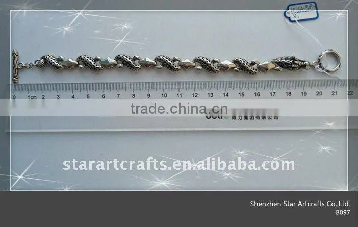 2012 hottest style jewelry, stainless steel or silver dragon bracelet B079
