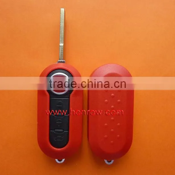 High quality Fiat Red Color 3 button flip remote key blank case cover