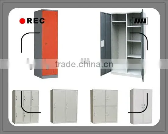 Modern Design Knock Down Double Door Steel Wardrobes