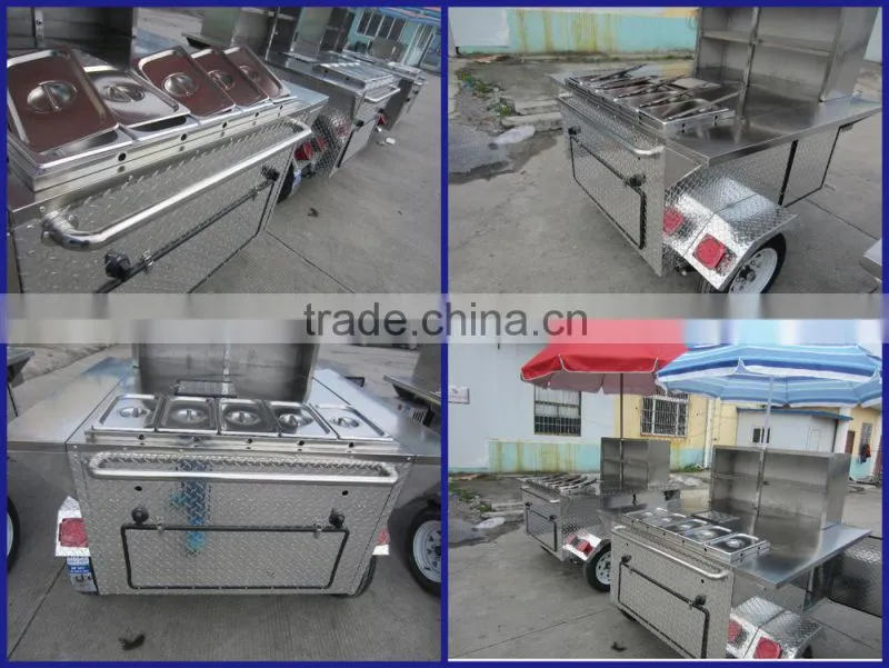 2015 hot sales best quality CE ISO UL EEC hot dog cart food vending hot dog cart stainless steel hot dog cart