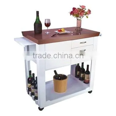 Multipurpose Wooden Wine Trolley