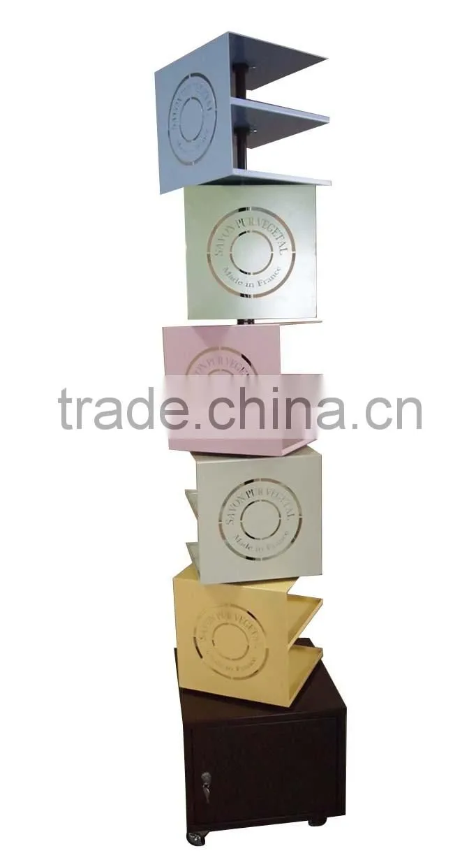 OEM New Design Free standing Rotating Display For Cosmetic Items