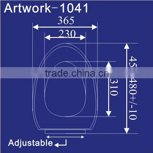 PP material soft close v shape toilet seat 1041