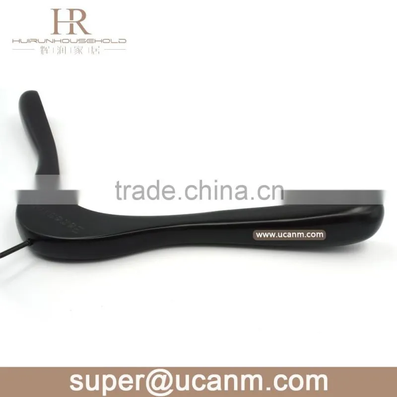 HRW-86I0B luxury lotus wooden clothes coat hanger balck finish