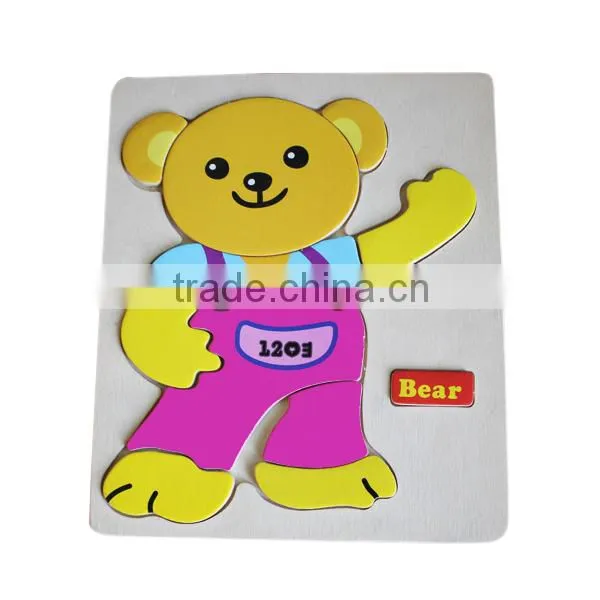 Cartoon bear shape puzzle for kids