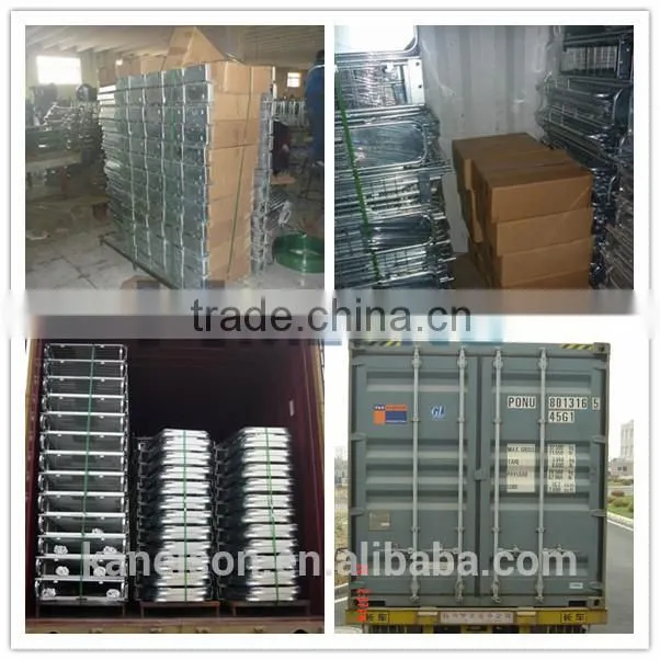 Collapsible logistic steel 4 sides folding trolley cargo