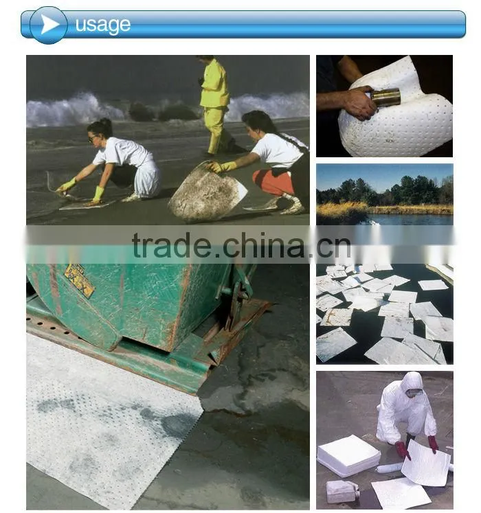 PP oil spill control mats