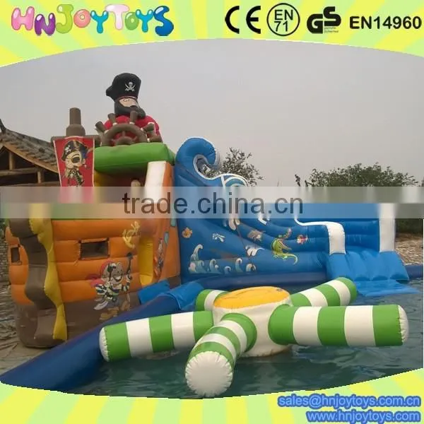 2016 inflatable floating water slide for pool