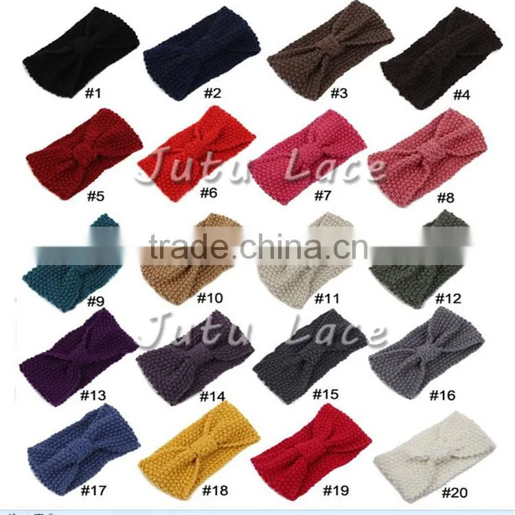 New style Women Winter Crochet Headbands-rhinestone flower crochet headband