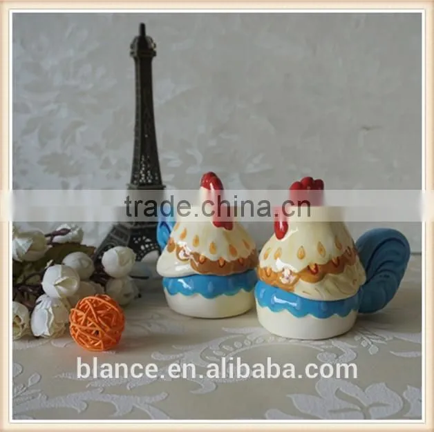 ceramic rooster salt shaker animal sieve pepper shaker