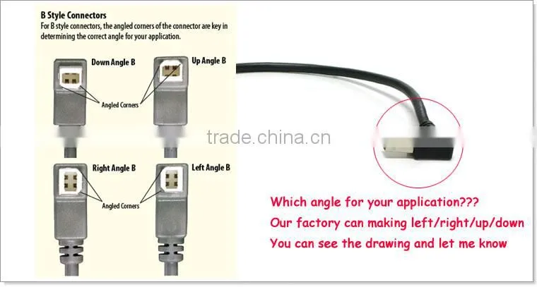 USB type B Female Panel Mount Cable